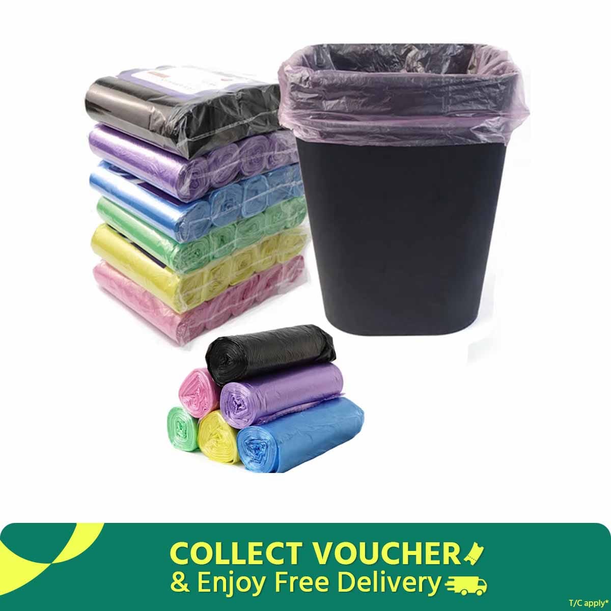 d7f9c23b5c6a1821b8ea2dc187a9fa8e 5 Rolls 1 pack 100Pcs Household Disposable Trash Pouch Kitchen Storage Colorful Garbage Bags Cleaning Smart Trash Can Kitchen Toilet Garbage Waste Bag Plastic Bag Sorting Bags - Image 1