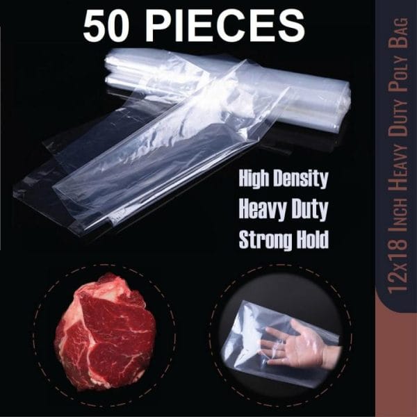 50 Pcs LD 12 x 18 Inch Meat/ Fish/ Frozen/ Fruits Carry Bag High Density Heavy Duty Poly Bag - Image 2