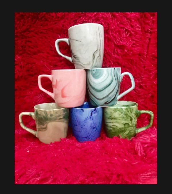 Tea coffee cup Nescafe 1 pieces mug collection Drinking water coffee tea ceramic mug marble color - Image 2