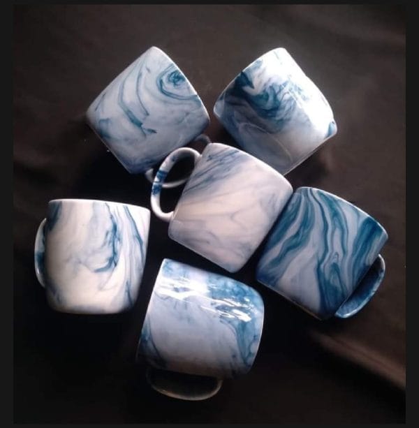 Tea coffee cup Nescafe 1 pieces mug collection Drinking water coffee tea ceramic mug marble color - Image 3