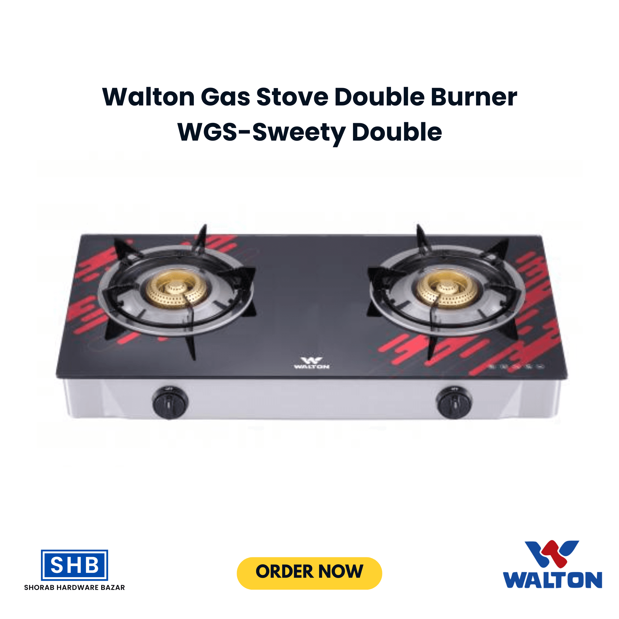 ffd768ad0642b1fef2d2e23ca78c5fd9 Walton Glass Top Double Burner WGS-Sweety Double(LPG/NG) - Image 1