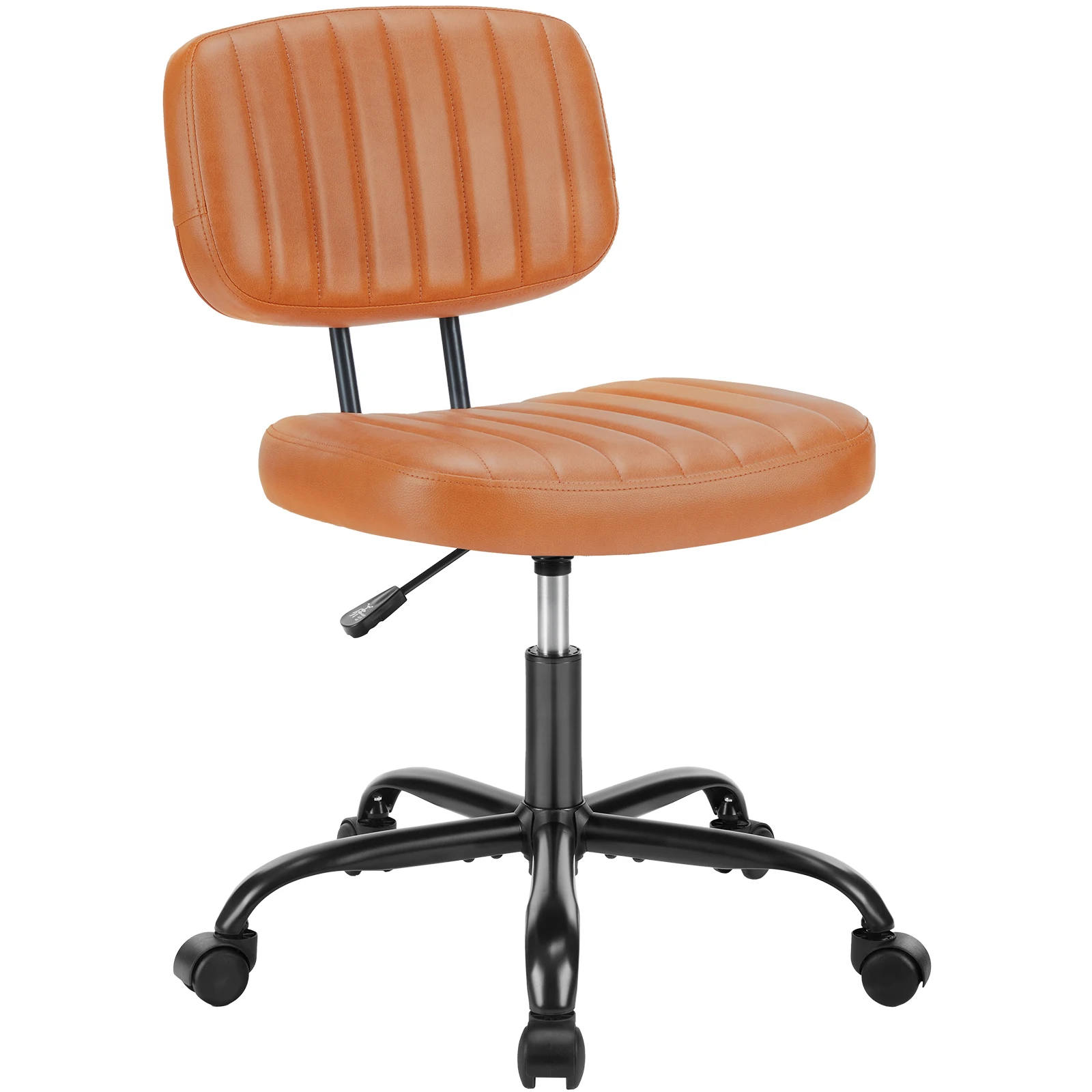 kf-S0d57f4502b3249239cd9682714efed3a2 JHK Armless Office Desk Chair Back Lumbar Support Height Adjustable PU Leather Computer Chair with 360° Swivel Rolling Wheels - Image 1