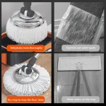Spin Mop Bucket 6 Microfiber Refills Household Cleaning Automatic Spin Mop Hand-Free Automatic Dehydration Mop for Home Cleaning - Image 2