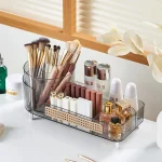 Rotating Makeup Organizer with Large Capacity for Bathroom Countertop Storage 2in1 Skincare and Cosmetic Display Case with Crys - Image 3