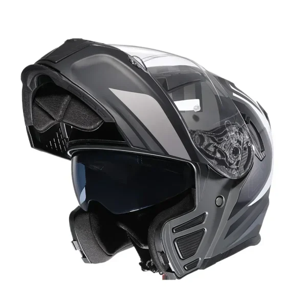 Motorcross Flip Up Helmets with Wide View Clear Visor ABS Shell Full Face Cyril Motor Helmet For Adult DOT Approved - Image 2