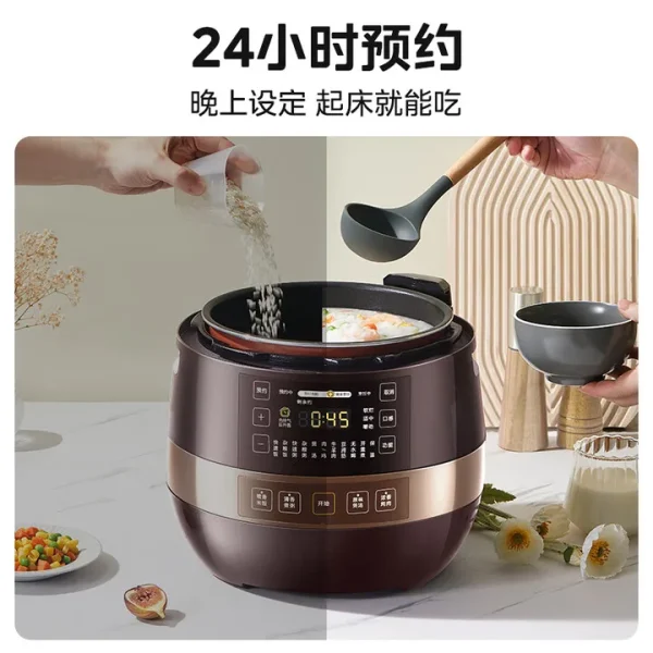 Midea Fully Automatic Smart Timer Electric Pressure Cooker, Home Rice Cooker, Multifunctional, Suitable for 4-6 People - Image 2