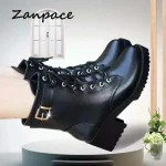 2025 Winter Leather Women Winter Boots Thick Wool Warm Women High-heeled Genuine Boot High-quality Female Snow Boots Women Shoes - Image 4