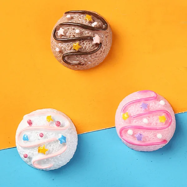 10pcs Kawaii Diy Resin Mini Flat Back Cream Biscuits Crafts Accessories Material Embellishments Flatback Scrapbooking Miniatures - Image 2