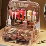 Transparent Makeup Box Dust-proof Multi-functional Cosmetics Display Case Large Capacity Multilayer Desktop Storage Rack