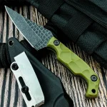 Stroup Outdoor Fixed Blade Knife with K Sheath Straight Knives Multi-functional Fishing Camping Hunting Tools EDC Knives for Men