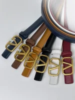 2025 New V Initial Slim Belt - Semi-Enclosed Letter Design PU Waistbelt for Women, Multiple Colors Perfect for Jeans Shorts - Image 3