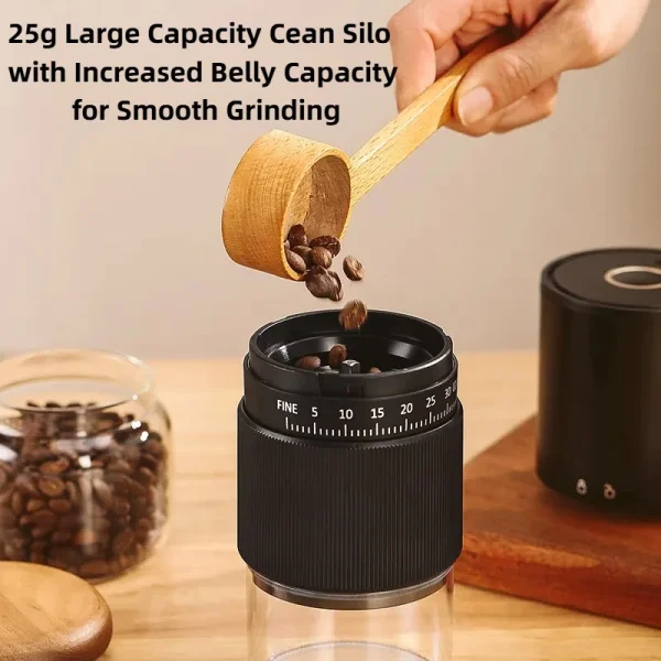 New Portable Electric Coffee Bean Grinder Household 1000mAh 30 Gears Externally Adjustable Coffee Machine Rechargeable Grinders - Image 2
