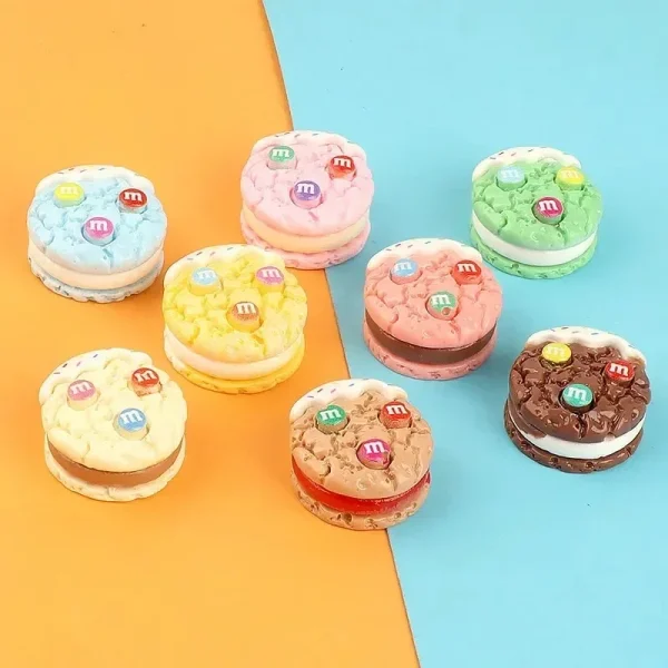 New 3D Macaron Biscuits Miniatures Resin Figure Cabochon Flatbacks Material Kawaii Accessories Scrapbooking Materials Crafts Diy - Image 3