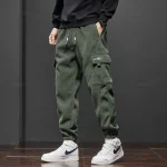 Winter Men's Fleece Warm Cargo Corduroy Pants Jogging Sweatpants Work Y2k Korean Pants Loose Harem Casual Trousers for Men - Image 2