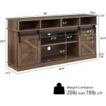 TV Stand for Living Room - Entertainment Center with Storage - Fits 65 Inch TV Traditional American Country Style TV Cabinet - Image 2