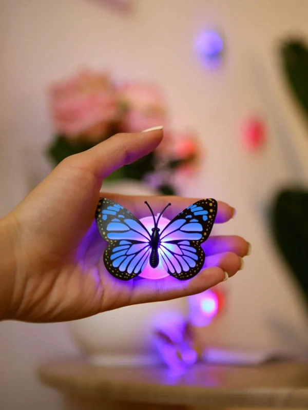 12pcs Random Plastic Creative Butterfly Decoration Home 3D Night Light Wall Stickers Christmas Festival Home Decoration - Image 4