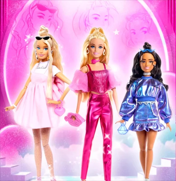 Original Barbie Dolls Deluxe Style 1/6 Toys for Girls Rose necklace Bow shaped handbag Pink pants Blue sunglasses fashion woman - Image 2
