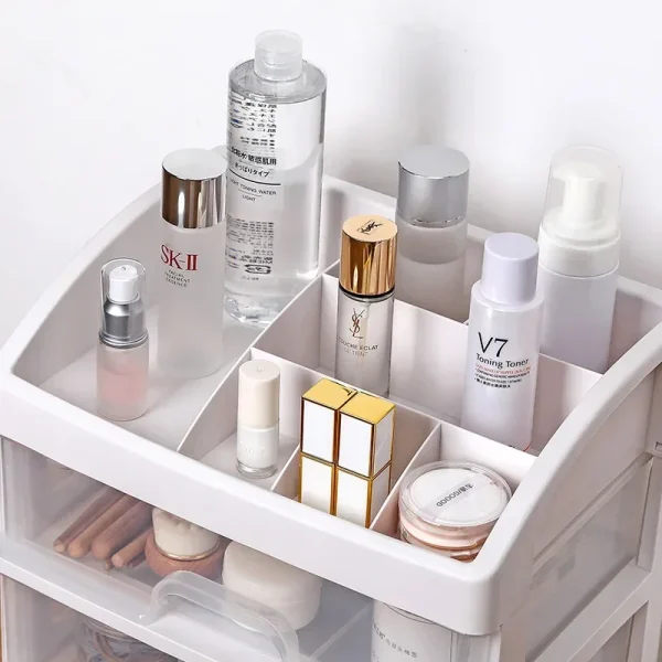 Cosmetic Storage Box Large Capacity Transparent Drawer Jewelry Makeup Storage Box Multi-layer Multi-functional Desktop Organizer - Image 3