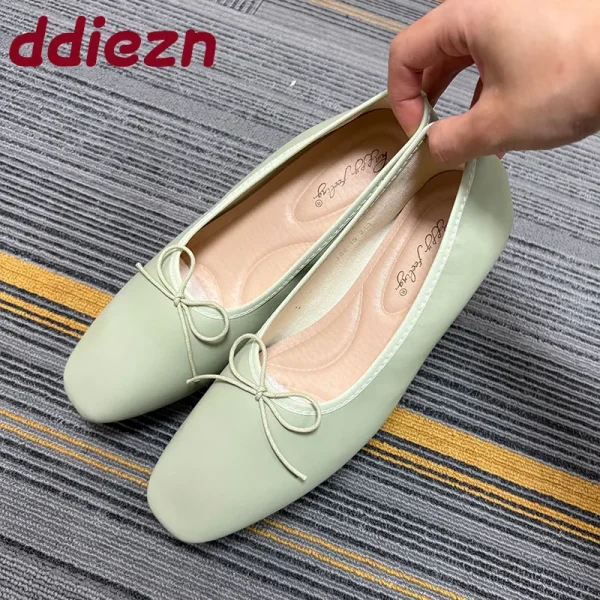 Luxury Butterfly-Knot Footwear Flats With Shoes For Women Female Soft Fashion Shallow Ladies Ballet Flats Slip On Shoes - Image 2