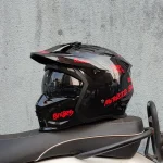 ORZ Motorcycle Helmet Vintage Casque Moto Black Warrior Combination Helmet Full Half Helmet Cruising Cascos Motorcross Capacetes