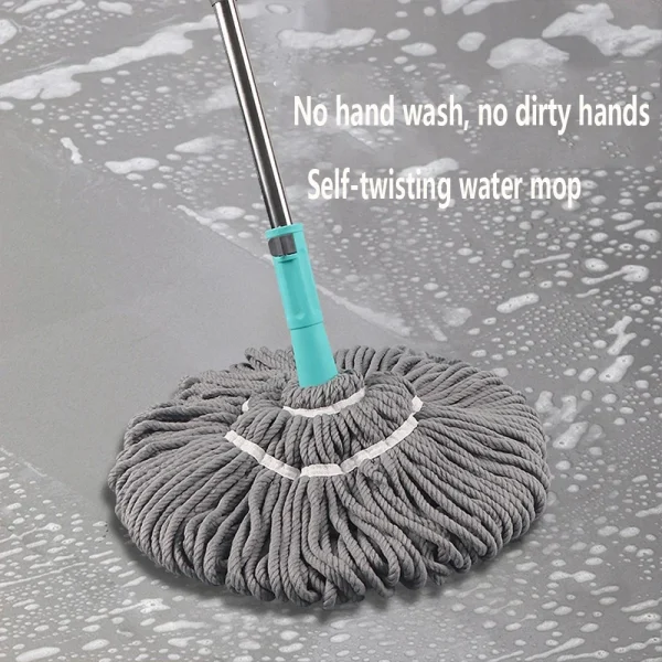 Household Retractable Self-Tightening Mop Microfiber Mop Dry And Wet Cleaning Mop Stainless Steel Handle Household Cleaning Tool - Image 2