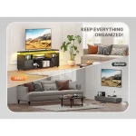 TV Stand, Entertainment Center with LED Lights and TV Cabinet for 70/75/80 Inch TV,Modern TV Console Gaming Media Television Stands - Image 3