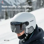 MOON-Integrated Ski Helmet for Men and Women, Professional Goggles, Snowboard and Alpine Skiing, Warm, Breathable, Winter
