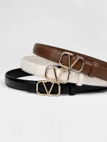 Parisian Women's Fashion Belt Versatile Plain Pattern Casual Accessory for All Seasons