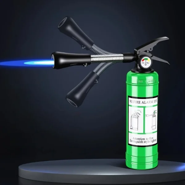 New Metal Fire Extinguisher Shaped Lighter, Innovative and Personalized Inflatable Lighter, Multifunctional Hose Flame Gun Tool - Image 2