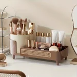 2-in-1 Heart Makeup Organizer | 360° Rotating, Large Capacity Cosmetic & Skincare Storage Box, Durable Vanity Organizer. - Image 2