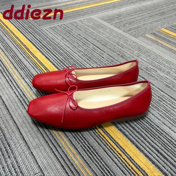 Luxury Butterfly-Knot Footwear Flats With Shoes For Women Female Soft Fashion Shallow Ladies Ballet Flats Slip On Shoes - Image 3