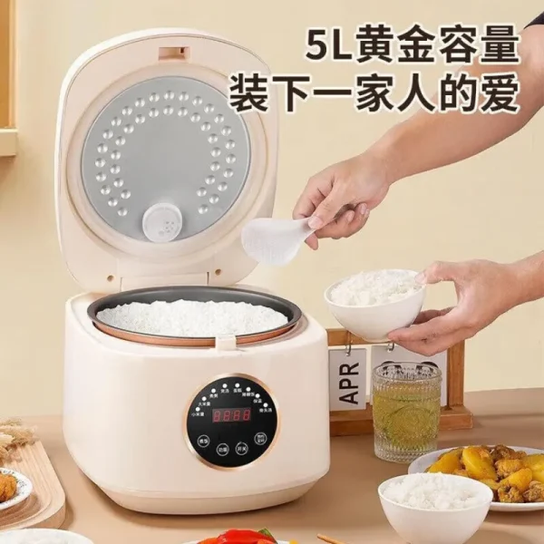 Joneyang Rice Cooker Household Rice Cooker 5L Liter Large Capacity Multi-Cooker Smart Reservation Mini Rice Cooker - Image 3