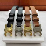 Celiness Designer Belt Genuine Leather on Sale Cintura Women Triomphe Belts Formal Shiny Golden Silver Buckle Width 2.5cm 1.8cm - Image 3
