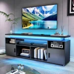 TV Stand, Entertainment Center with LED Lights and TV Cabinet for 70/75/80 Inch TV,Modern TV Console Gaming Media Television Stands