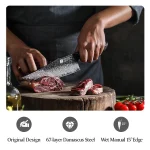 XINZUO 8.6 Inches Chef Knife 10Cr15CoMo Core Damascus Steel Core Hardness 60±2HRC Durable And Sharp Innovative Handle Design - Image 2
