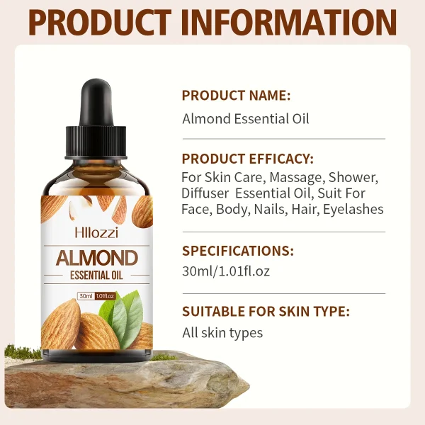 30ml Almond Essential Oil, Carrier Oil, Care Oil, Hydrating, Aromatherapy, Soap, Humidifier - Image 3