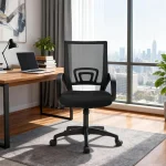 BestOffice Ergonomic Office Chair | Mid-Back Swivel Desk Chair | Breathable Backrest & Lumbar Support | Adjustable Height - Image 2