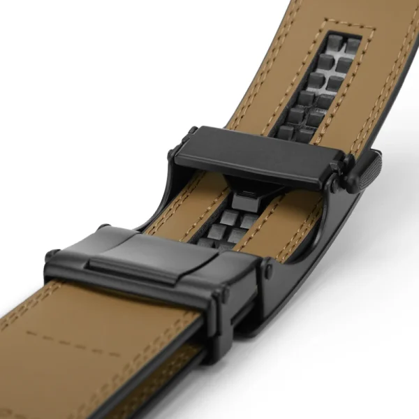 Leather belt men High Quality Genuine Leather Belts, Automatic Buckle Belt, Adjustable No Hole Belt Jeans Belt for Men - Image 3