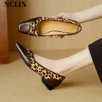 2025 Spring New Brand Women Flats Square Toe Shallow Slip On Ladies Casual Ballet Shoes Soft Leather Eelgant Dress Shoes - Image 3