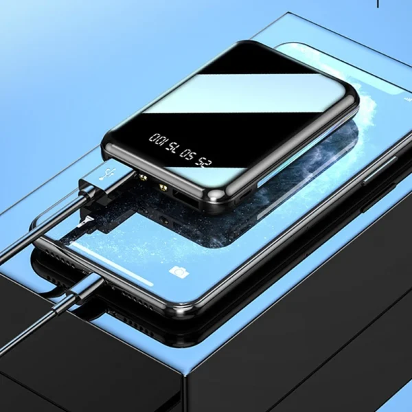 20000mAh Mini Power Bank Portable Charger Mirror Screen LED Digital Powerbank for iPhone Xiaomi Huawei Samsung External Battery - Image 3