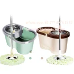 Customizable 360 ° Water Throwing Mop Double Drive Lazy Mop Barrel Rotating Stainless Steel Mop Drying Drum with Wringer - Image 2
