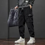 Winter Men's Fleece Warm Cargo Corduroy Pants Jogging Sweatpants Work Y2k Korean Pants Loose Harem Casual Trousers for Men - Image 3