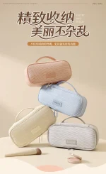 Multifunctional Make Up Bags Organizer Cosmetics Toiletry Brushes Storage Case for Women Girls Makeup Case with Handle Divider - Image 2