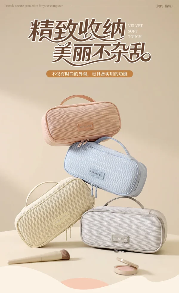 Multifunctional Make Up Bags Organizer Cosmetics Toiletry Brushes Storage Case for Women Girls Makeup Case with Handle Divider - Image 2