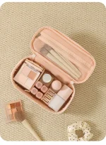 Multifunctional Make Up Bags Organizer Cosmetics Toiletry Brushes Storage Case for Women Girls Makeup Case with Handle Divider - Image 3