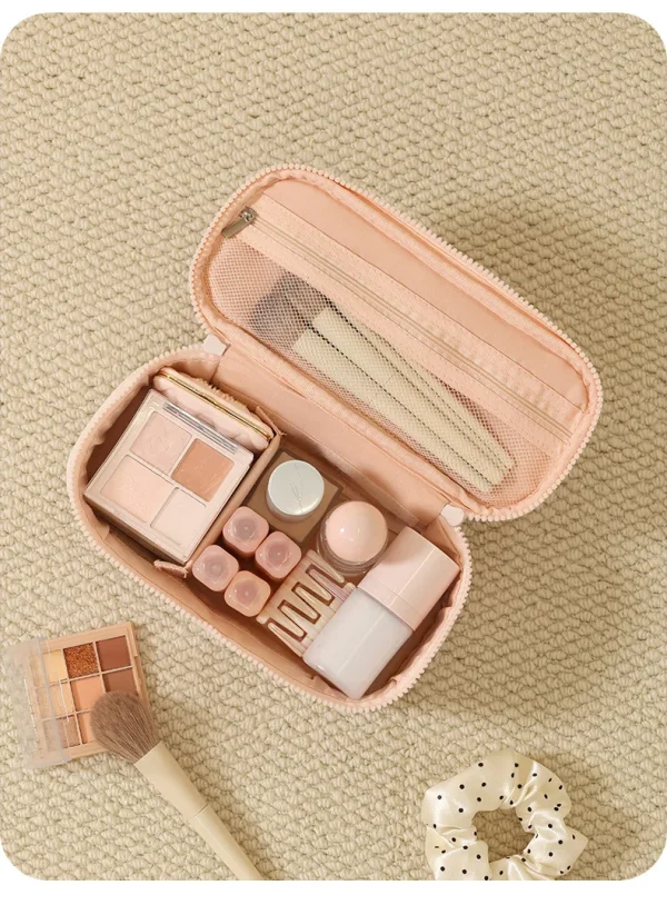 Multifunctional Make Up Bags Organizer Cosmetics Toiletry Brushes Storage Case for Women Girls Makeup Case with Handle Divider - Image 3