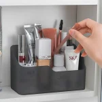 1 piece desktop storage box, cosmetic box, plastic compartments with LIDS, mask box, dressing table organization box