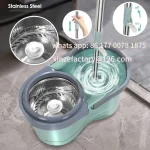 Customizable 360 ° Water Throwing Mop Double Drive Lazy Mop Barrel Rotating Stainless Steel Mop Drying Drum with Wringer
