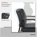 Office Guest Chair Waiting Room Reception Chairs Set of 2, PU Leather Executive Desk Chair with Padded Armrests for Meeting - Image 3