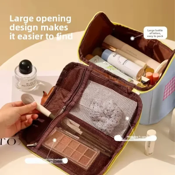Fashion Colorful Patchwork Small House Portable Large Capacity Cute Travel Cosmetic Bag Women’s Handbag Toiletry Makeup Bag - Image 2